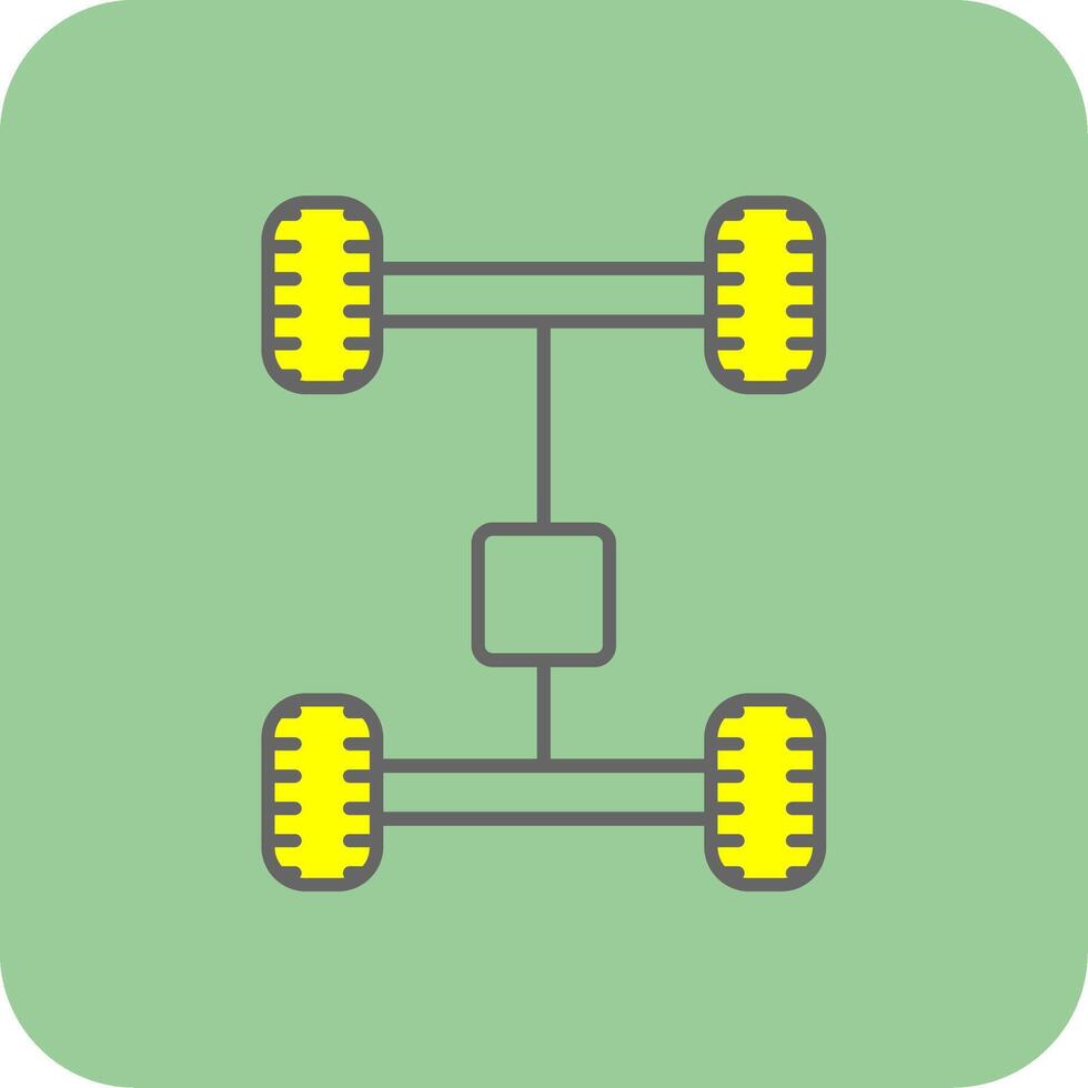axelträd fylld gul ikon vektor