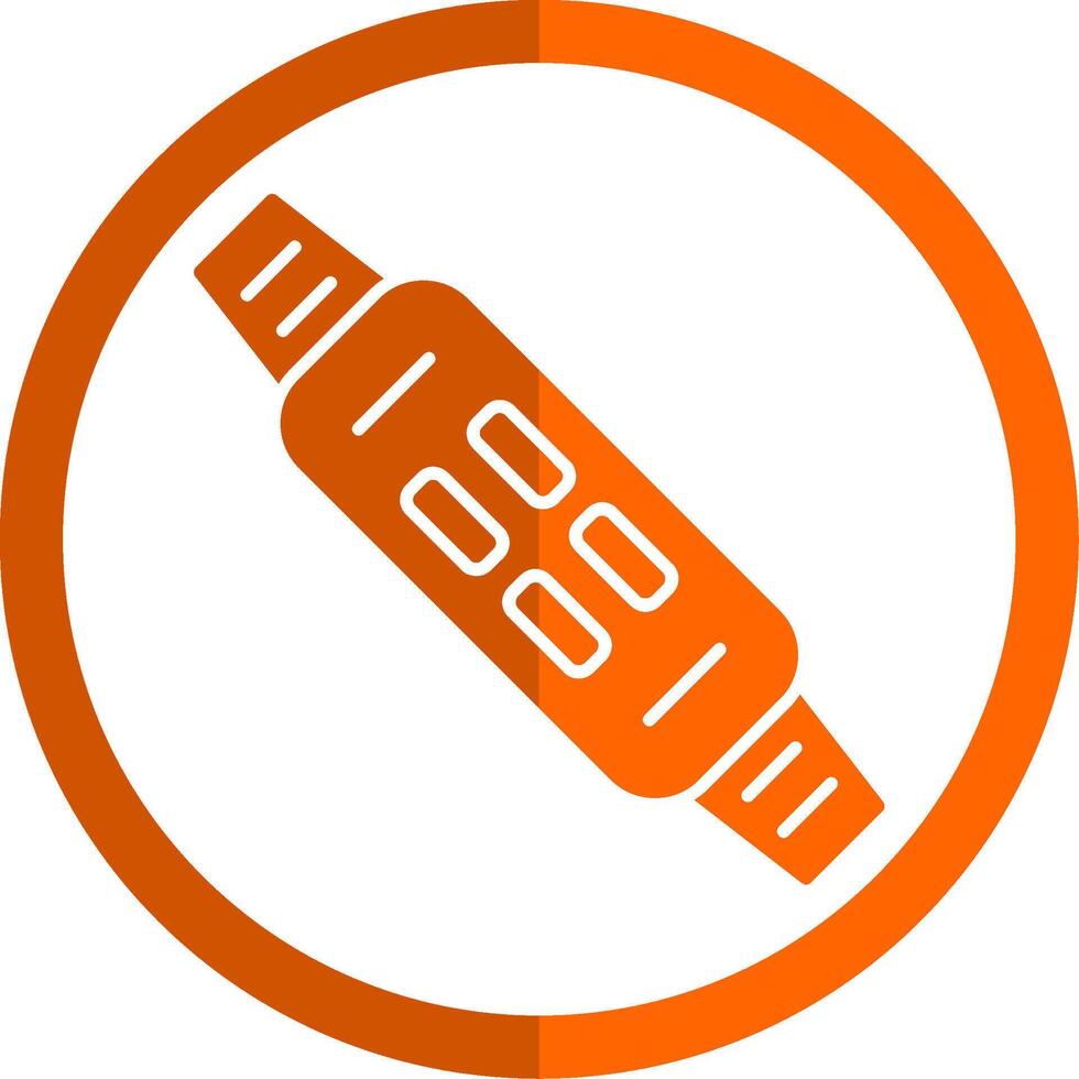 kondition armband glyf orange cirkel ikon vektor