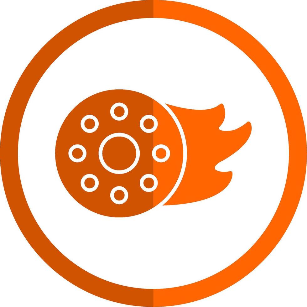 brand hjul glyf orange cirkel ikon vektor
