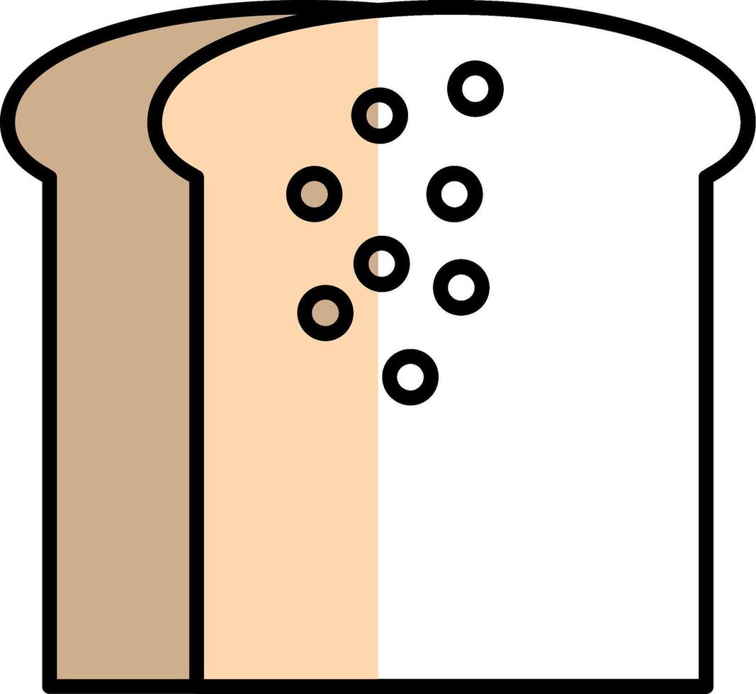 Toast gefüllt Hälfte Schnitt Symbol vektor