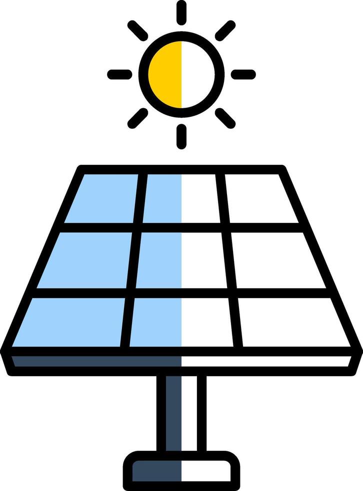 Solar- Panel gefüllt Hälfte Schnitt Symbol vektor