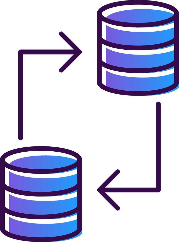 Daten Transfer Gradient gefüllt Symbol vektor