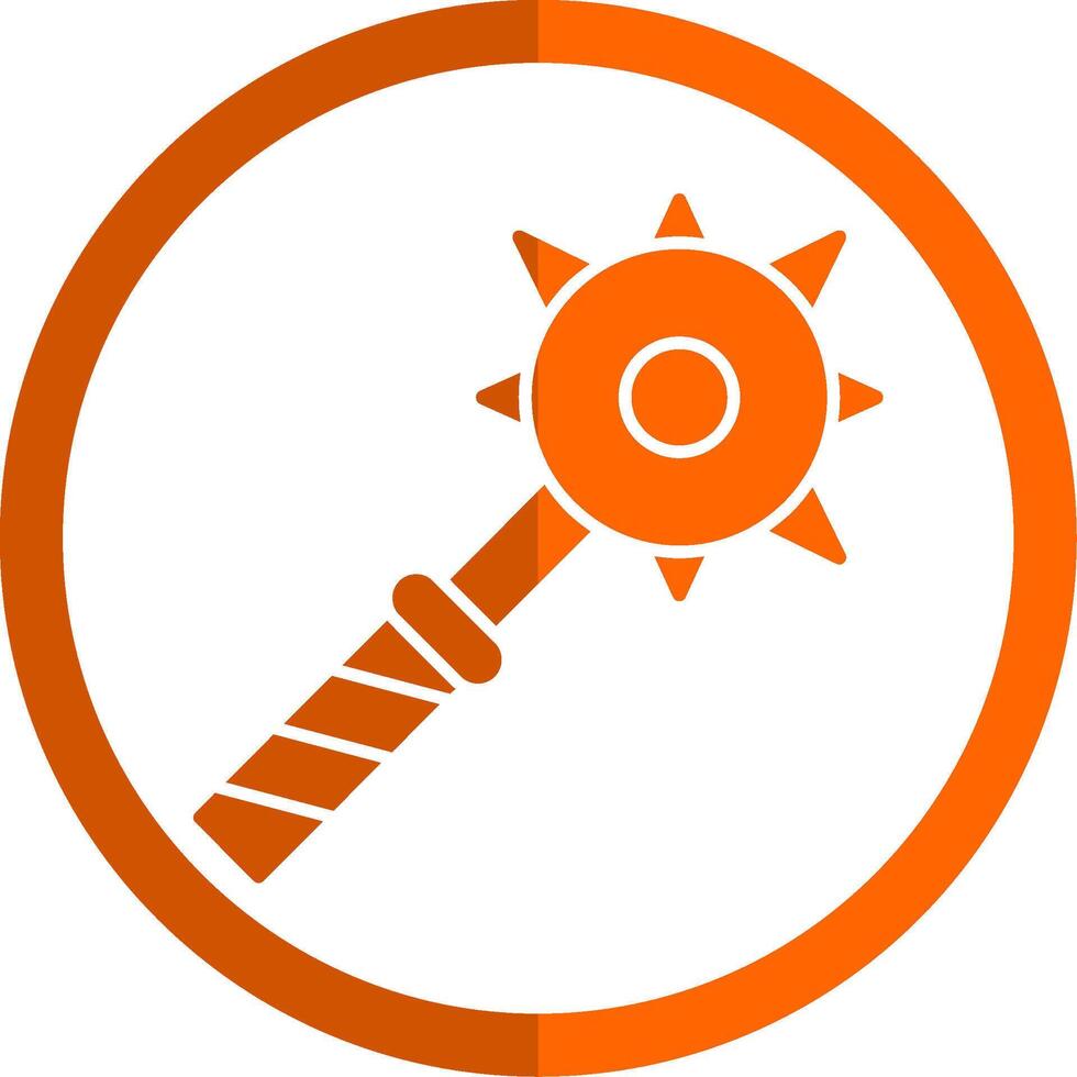 Keule Glyphe Orange Kreis Symbol vektor