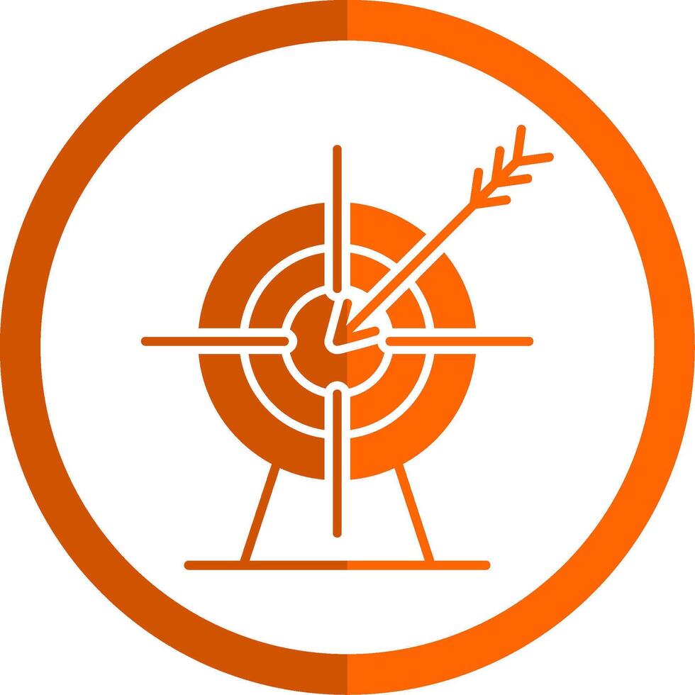 Bogenschießen Glyphe Orange Kreis Symbol vektor