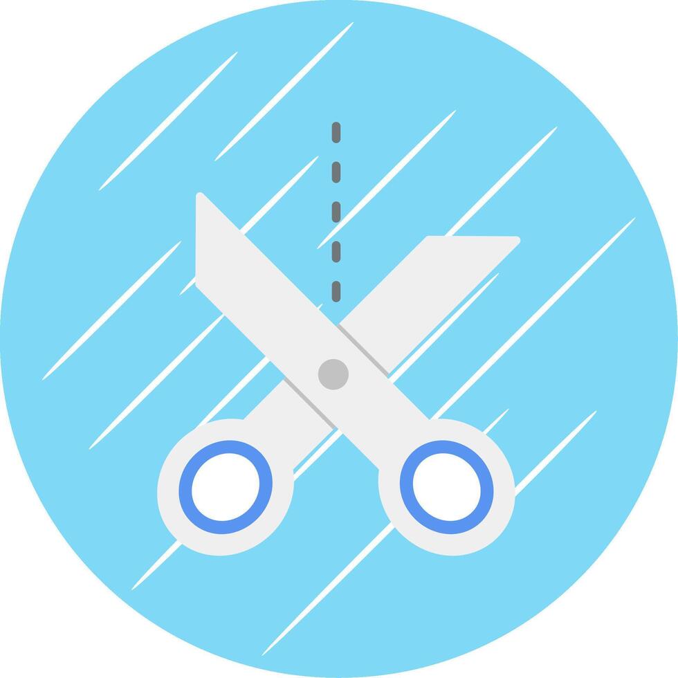 scissor platt blå cirkel ikon vektor