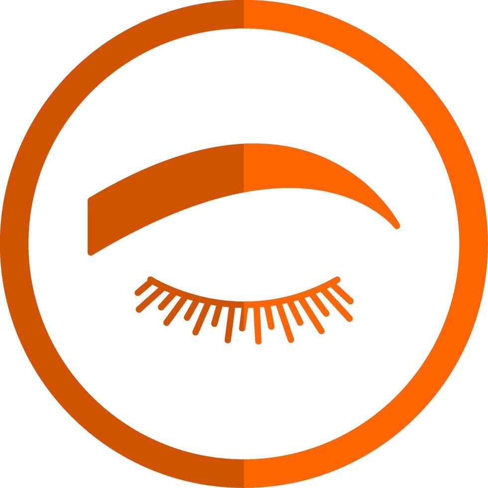 Augenbraue Glyphe Orange Kreis Symbol vektor