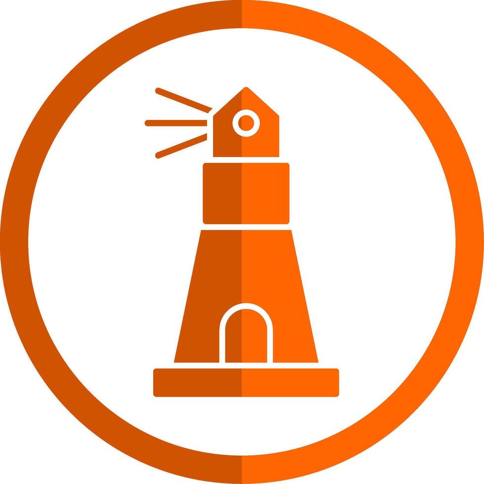 Leuchtturm Glyphe Orange Kreis Symbol vektor