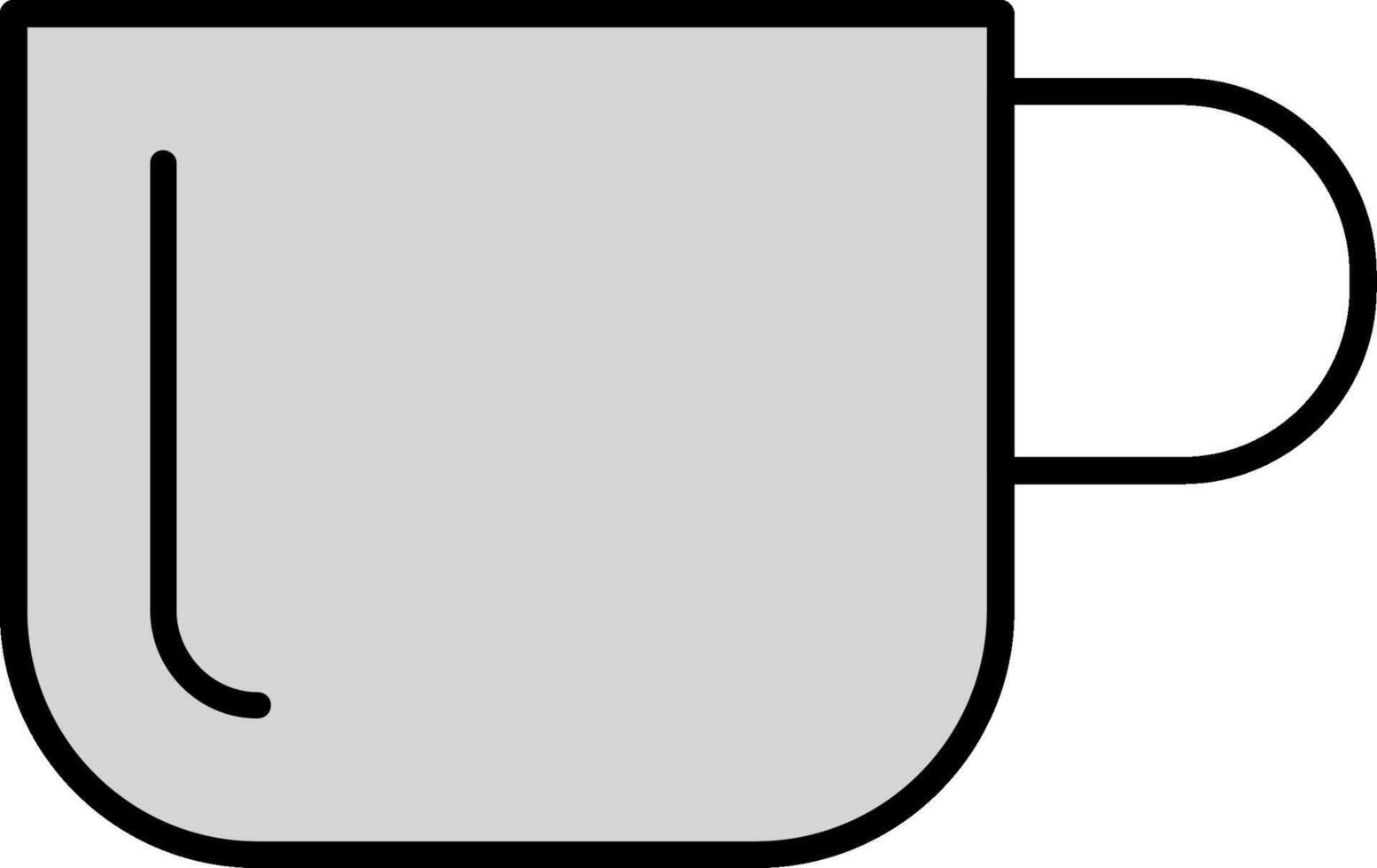 Tasse Linie gefüllt Weiß Schatten Symbol vektor
