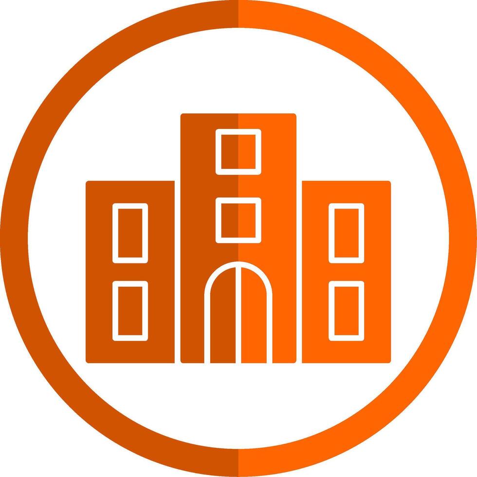 hotell glyf orange cirkel ikon vektor