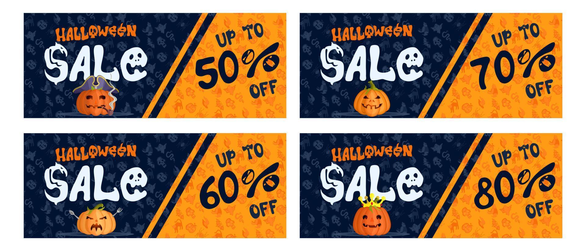 halloween butik rea affisch urval från 50 procent vektor