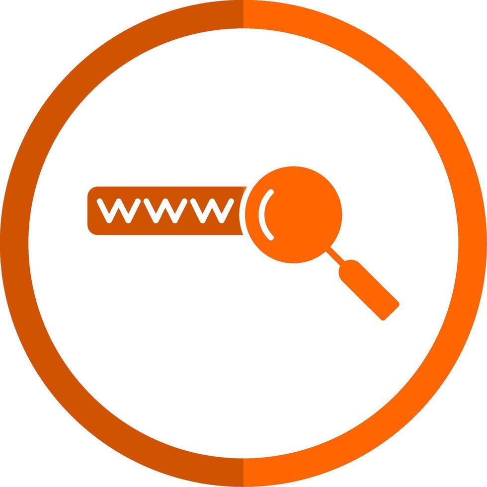 Stichwort Suche Glyphe Orange Kreis Symbol vektor