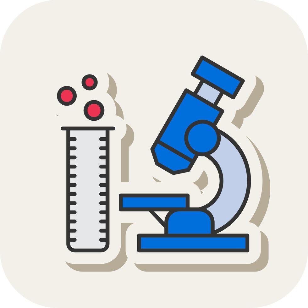 laboratorium linje fylld vit skugga ikon vektor