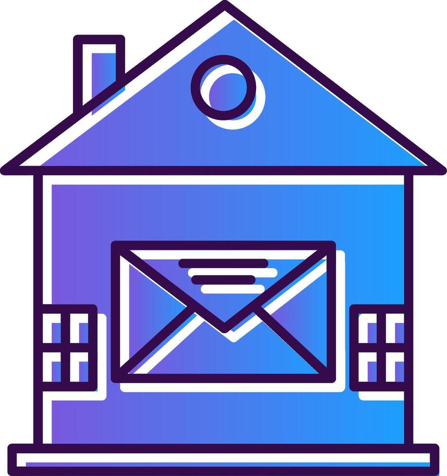 Haus Mail Gradient gefüllt Symbol vektor