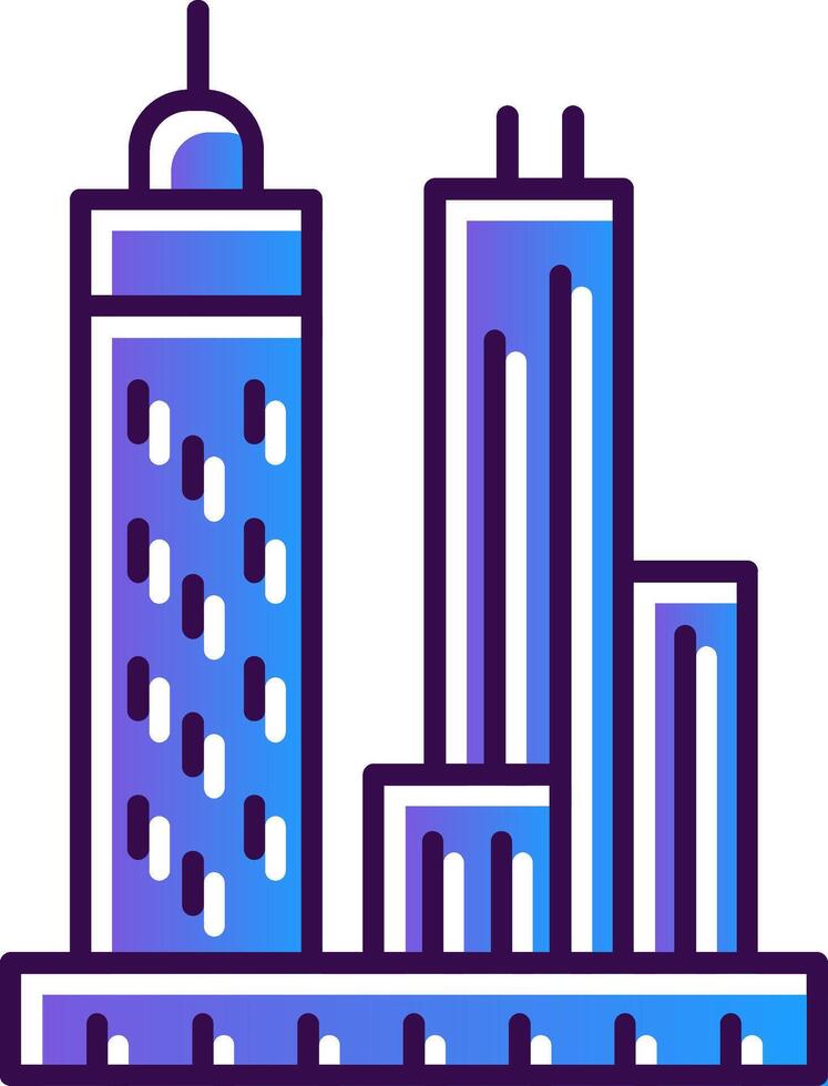 Wolkenkratzer Gradient gefüllt Symbol vektor
