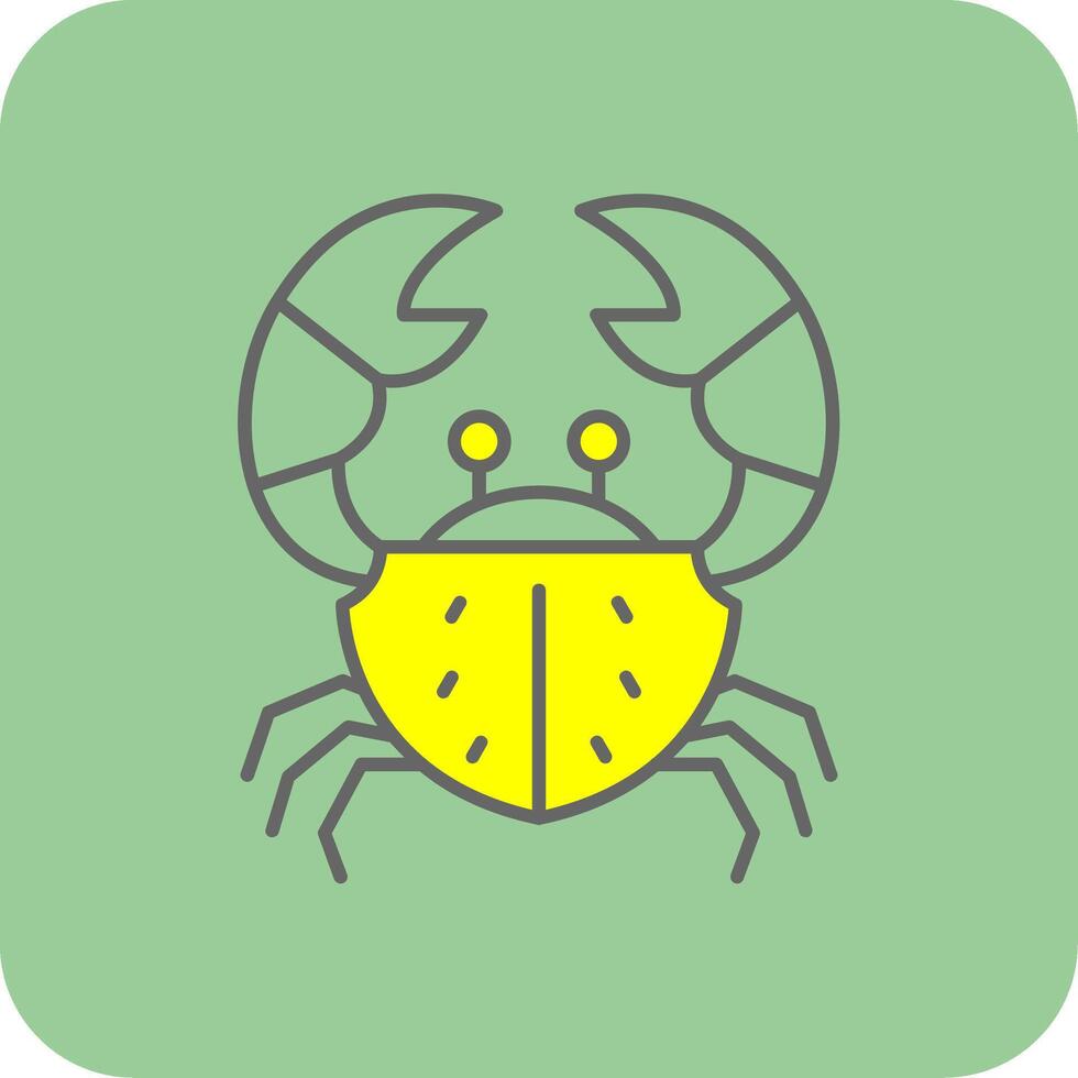 Krabbe gefüllt Gelb Symbol vektor