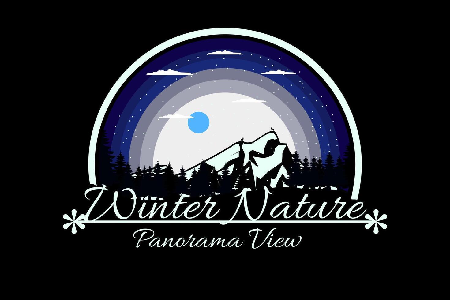 vinter natur siluett retro design vektor