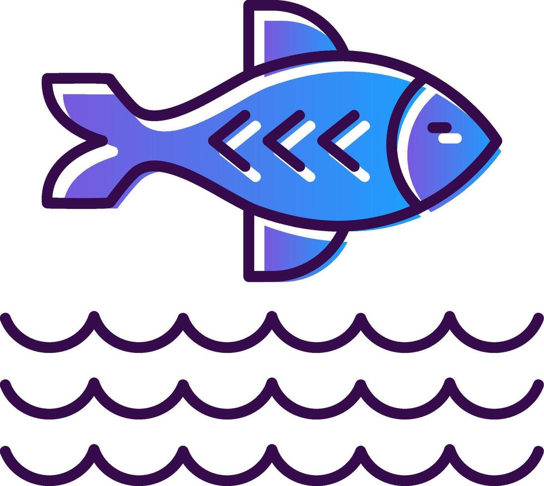 fisk lutning fylld ikon vektor