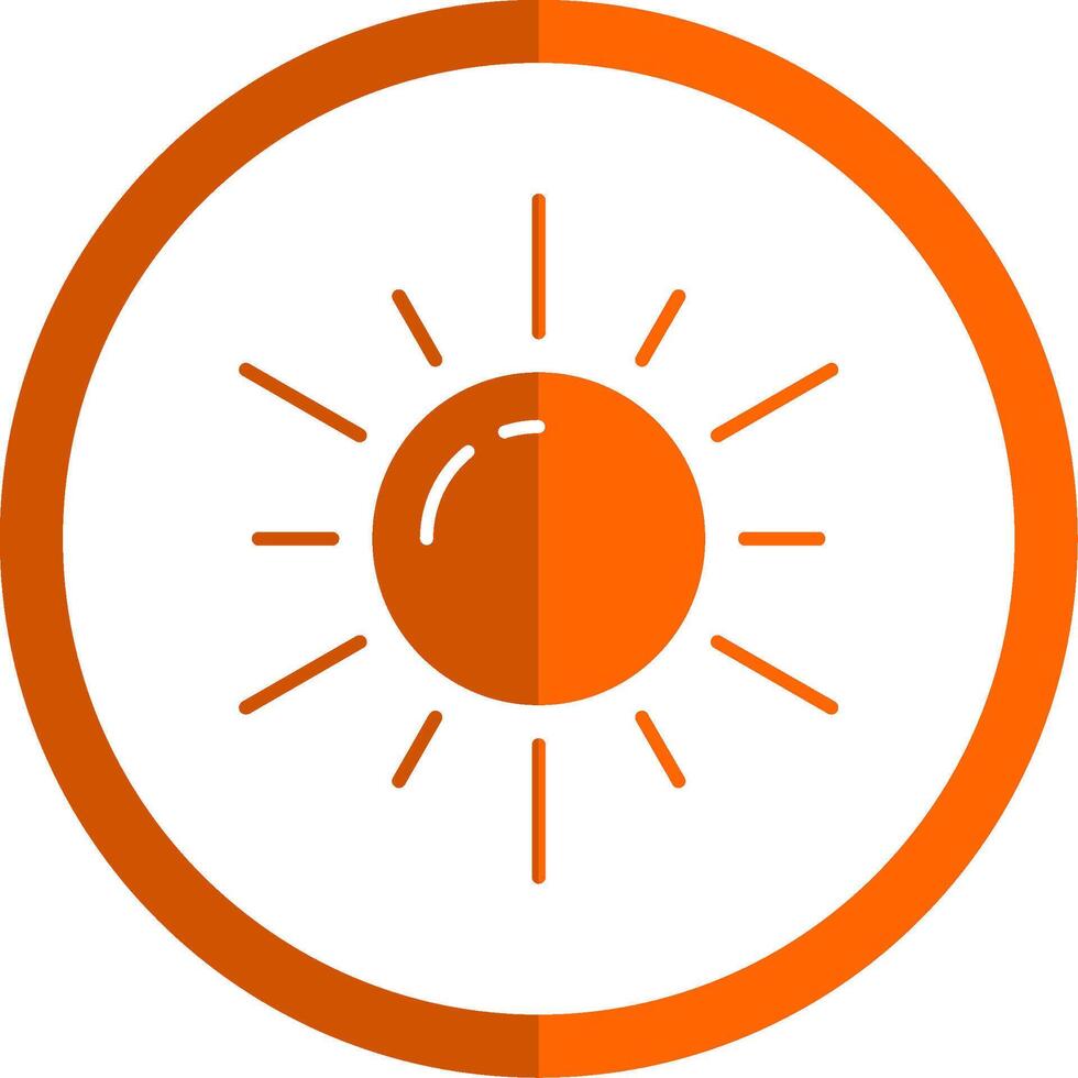 Sonne Glyphe Orange Kreis Symbol vektor