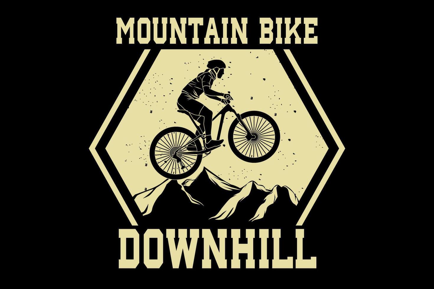 Mountainbike Downhill Design Silhouette Vintage vektor