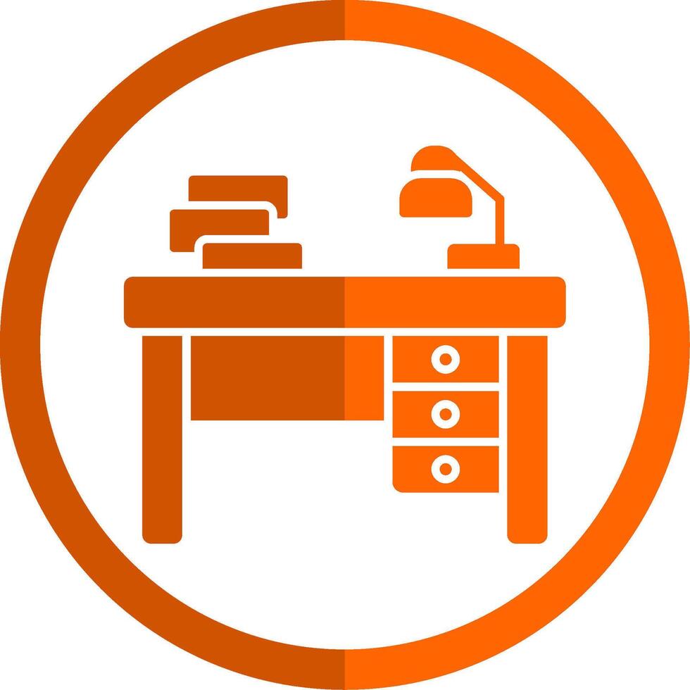 skrivbord glyf orange cirkel ikon vektor