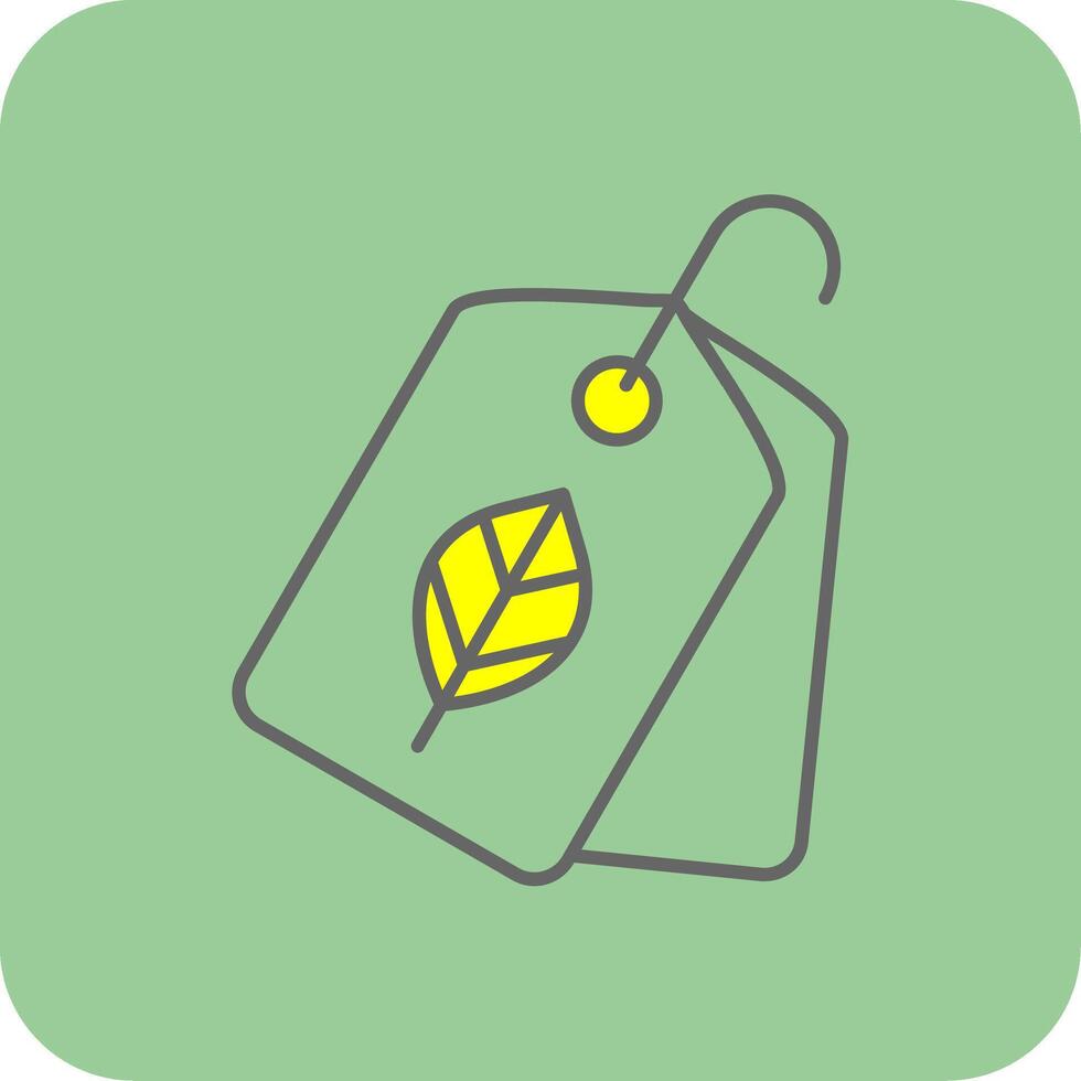 Öko Etikett gefüllt Gelb Symbol vektor