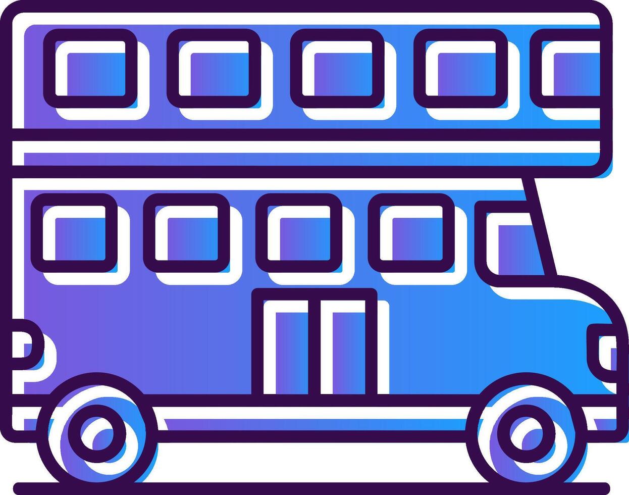 doppelt Bus Gradient gefüllt Symbol vektor