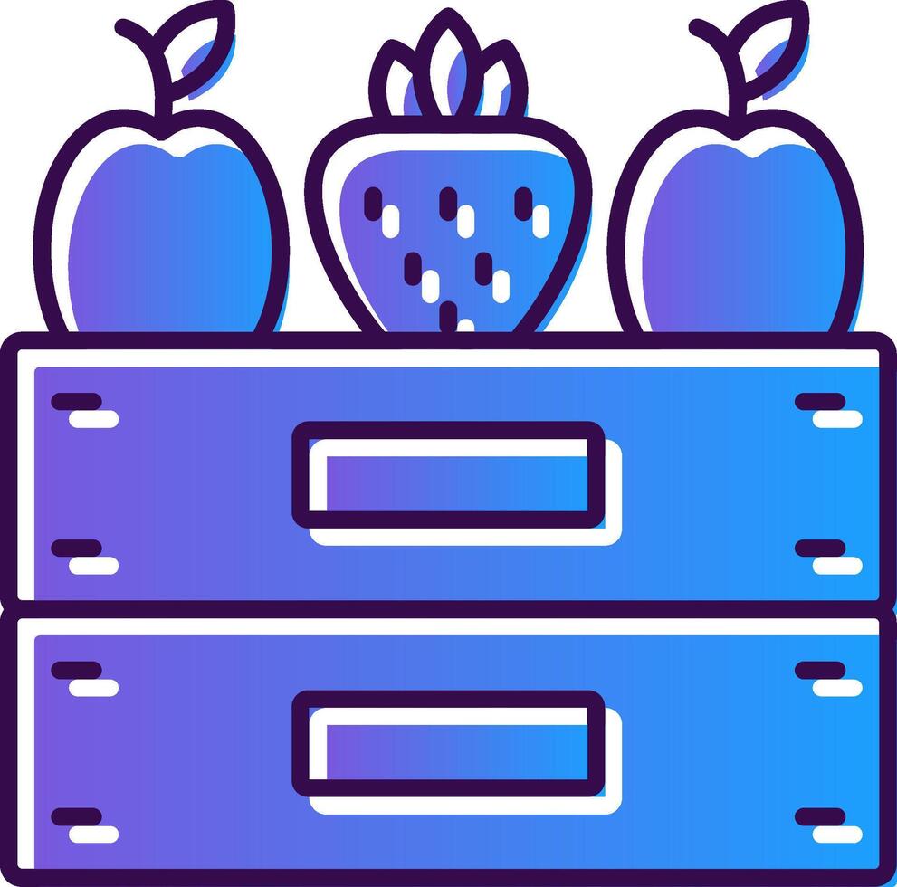 frukt låda lutning fylld ikon vektor