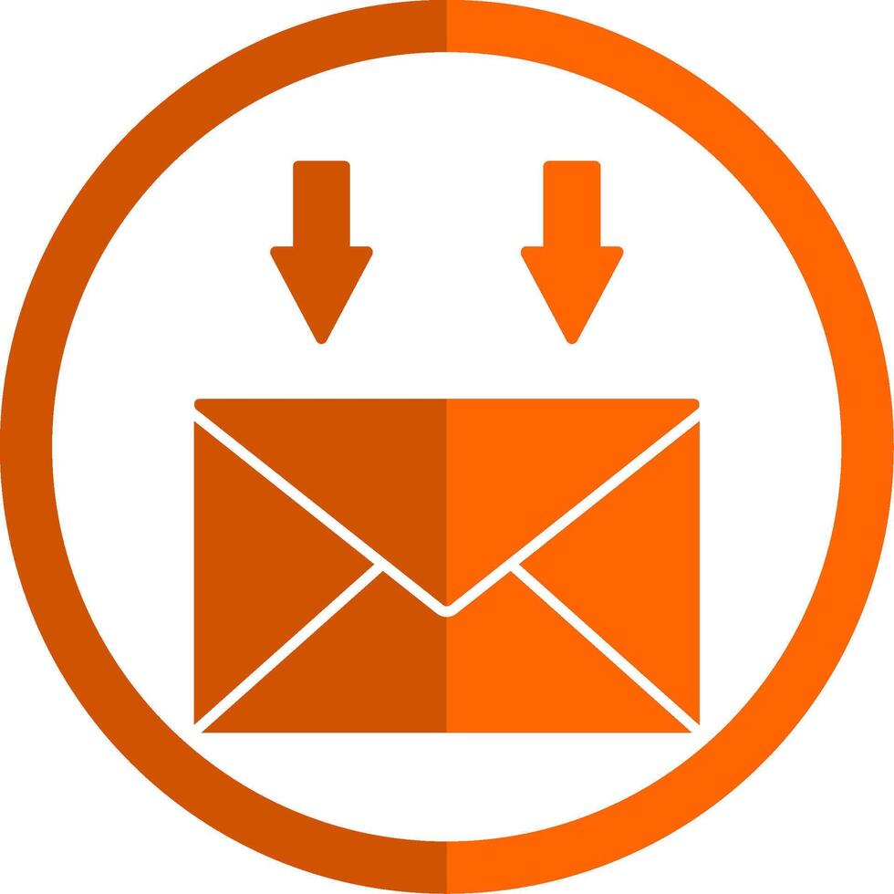 Mail Glyphe Orange Kreis Symbol vektor