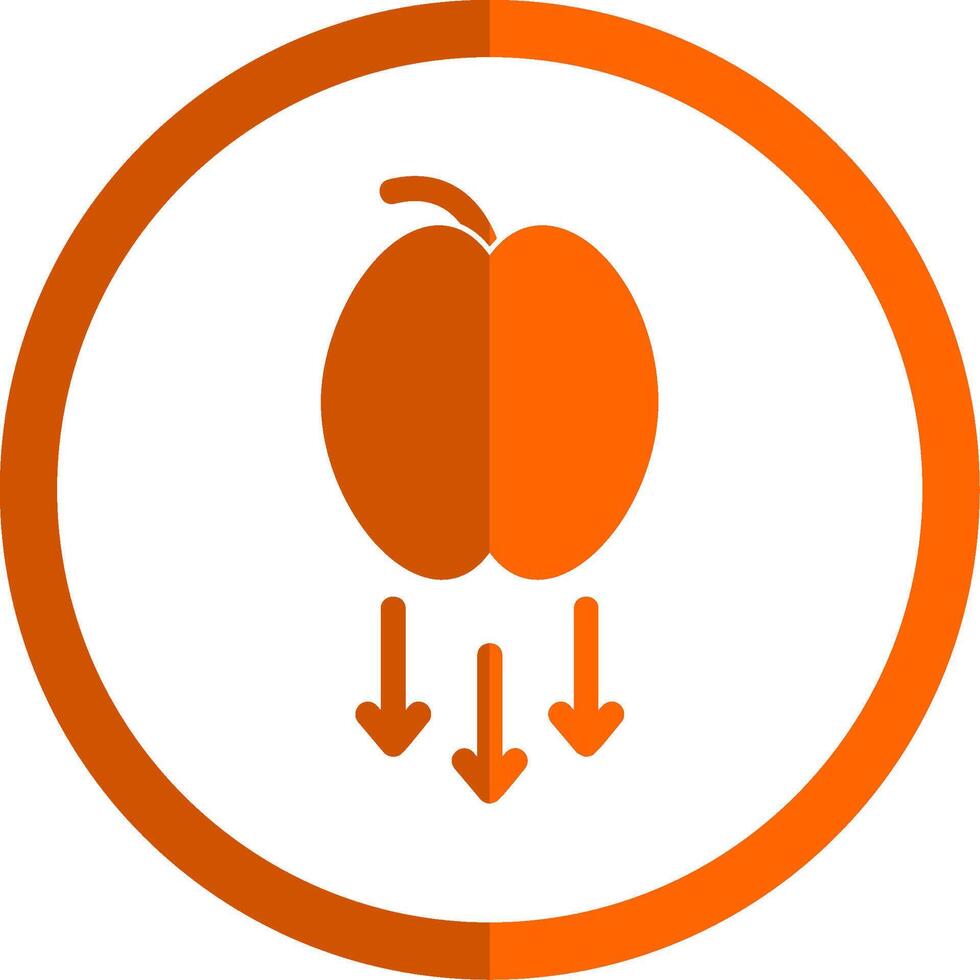 Schwere Glyphe Orange Kreis Symbol vektor