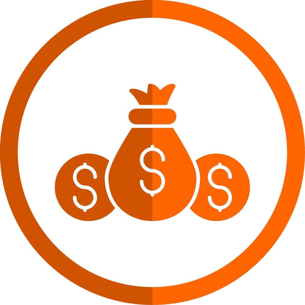 Geld Tasche Glyphe Orange Kreis Symbol vektor