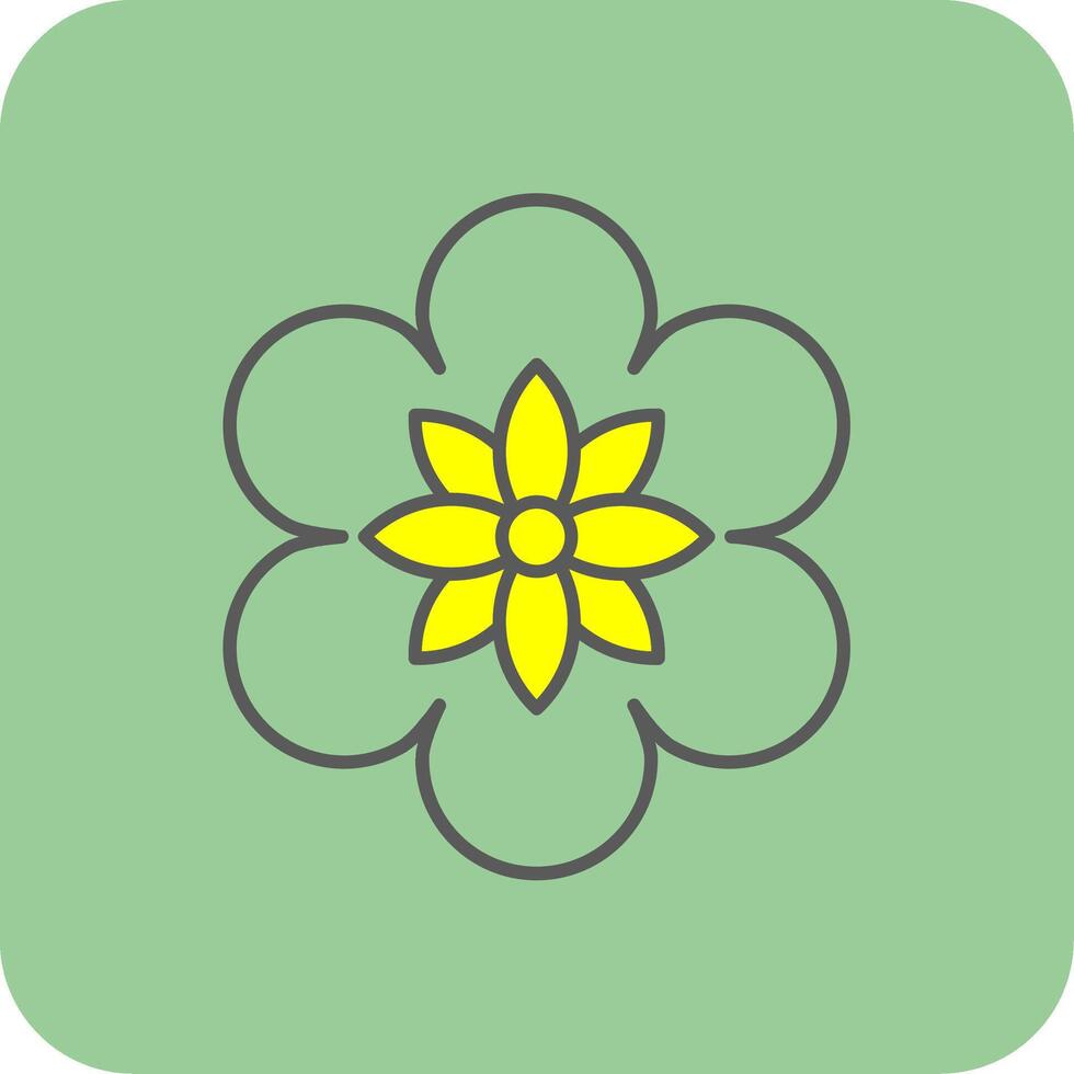 Blume gefüllt Gelb Symbol vektor