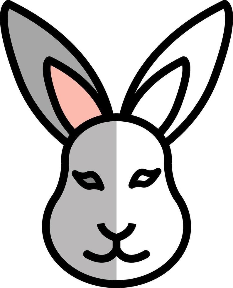 Hase gefüllt Hälfte Schnitt Symbol vektor