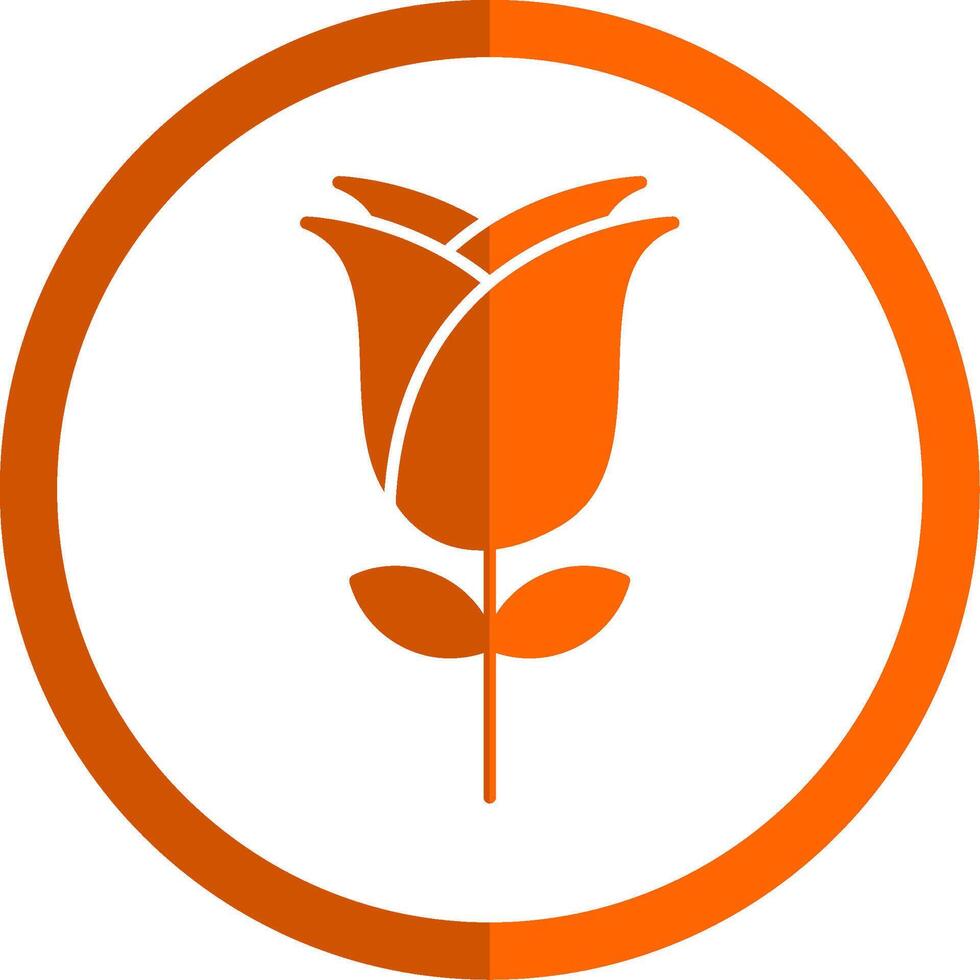 Rose Glyphe Orange Kreis Symbol vektor
