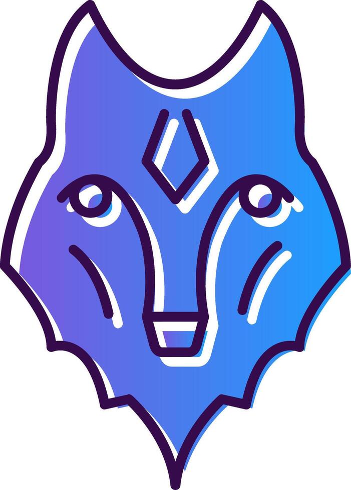 Wolf Gradient gefüllt Symbol vektor