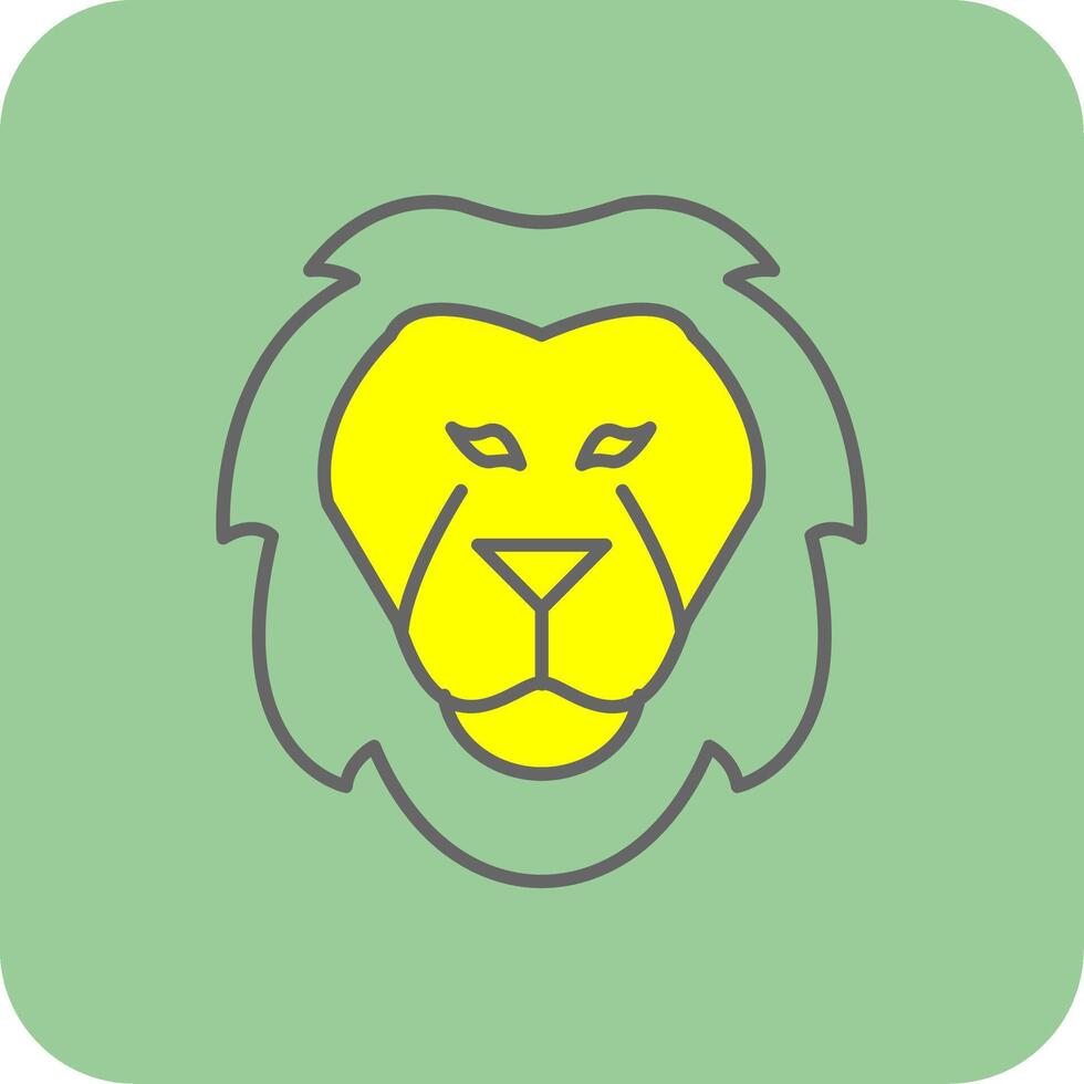 lejon fylld gul ikon vektor