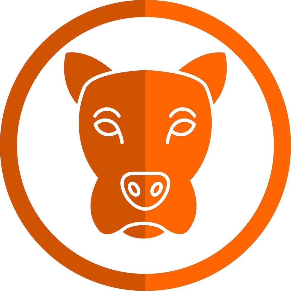 Hund Glyphe Orange Kreis Symbol vektor