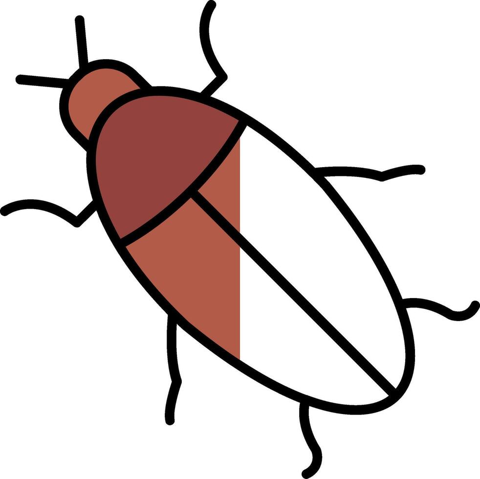 kackerlacka fylld halv skära ikon vektor