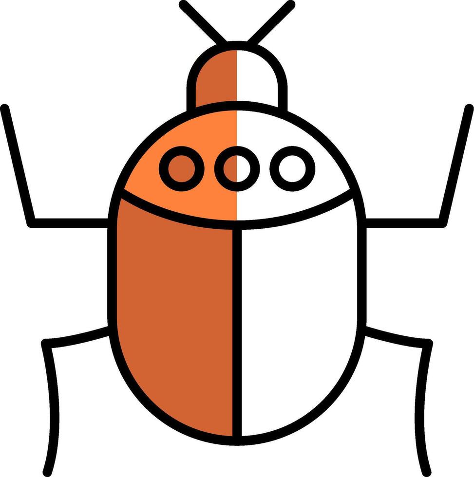 insekt fylld halv skära ikon vektor