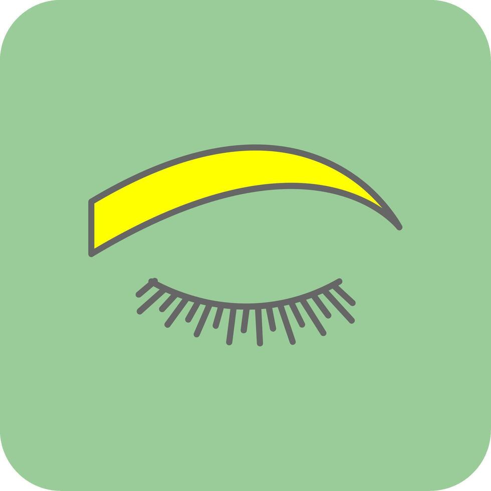 ögonbryn fylld gul ikon vektor