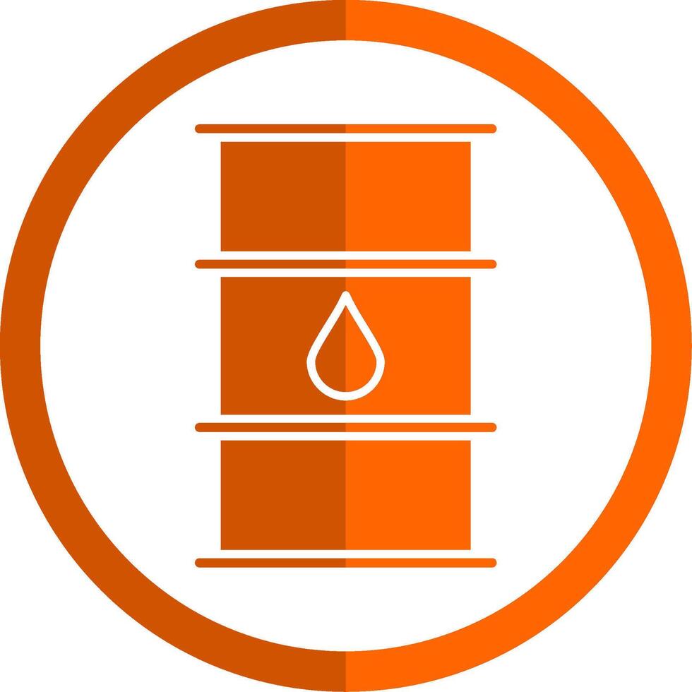 Öl Fass Glyphe Orange Kreis Symbol vektor