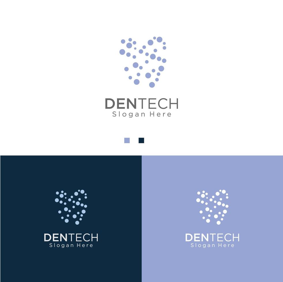 modern dental tech logotyp designmall. abstrakt tänder tandvård logotyp design vektor lager