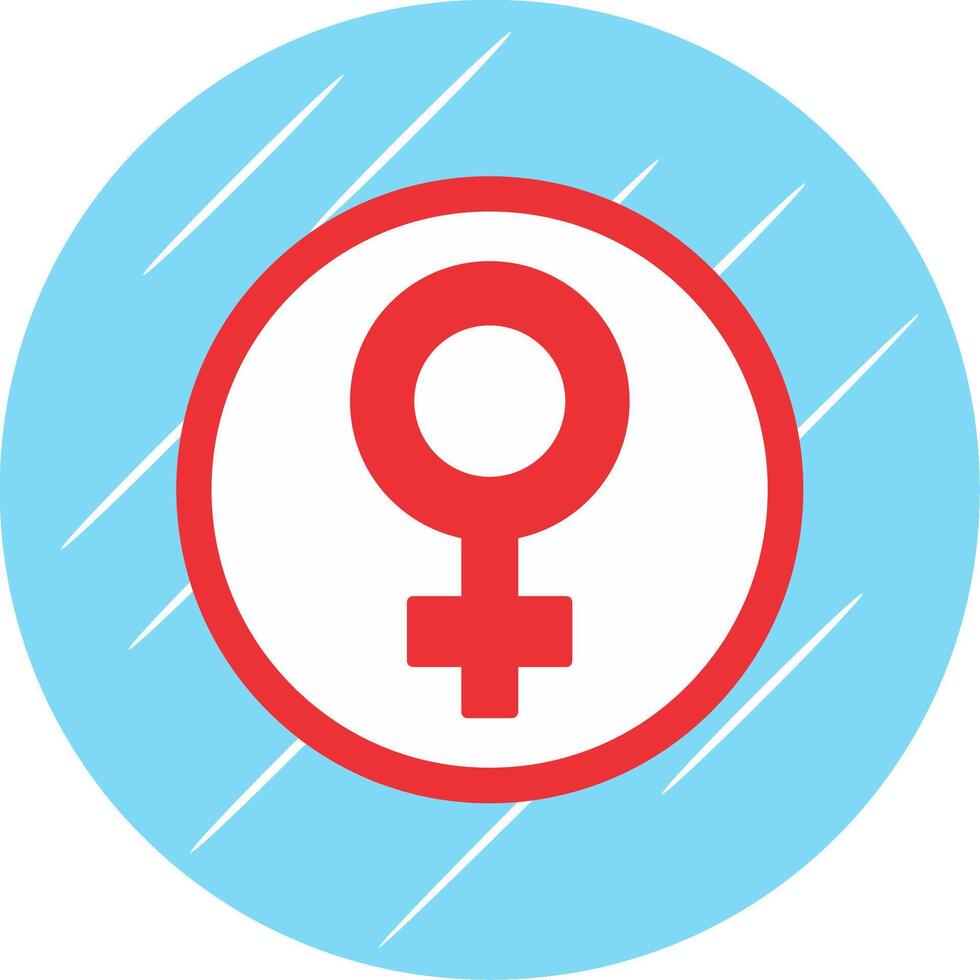 kvinna symbol platt blå cirkel ikon vektor