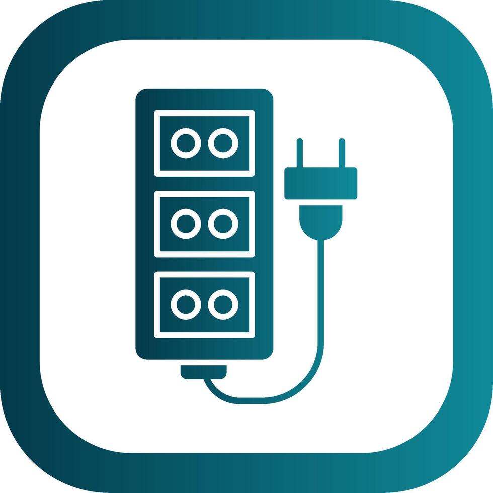 Erweiterung Kabel Glyphe Gradient runden Ecke Symbol vektor