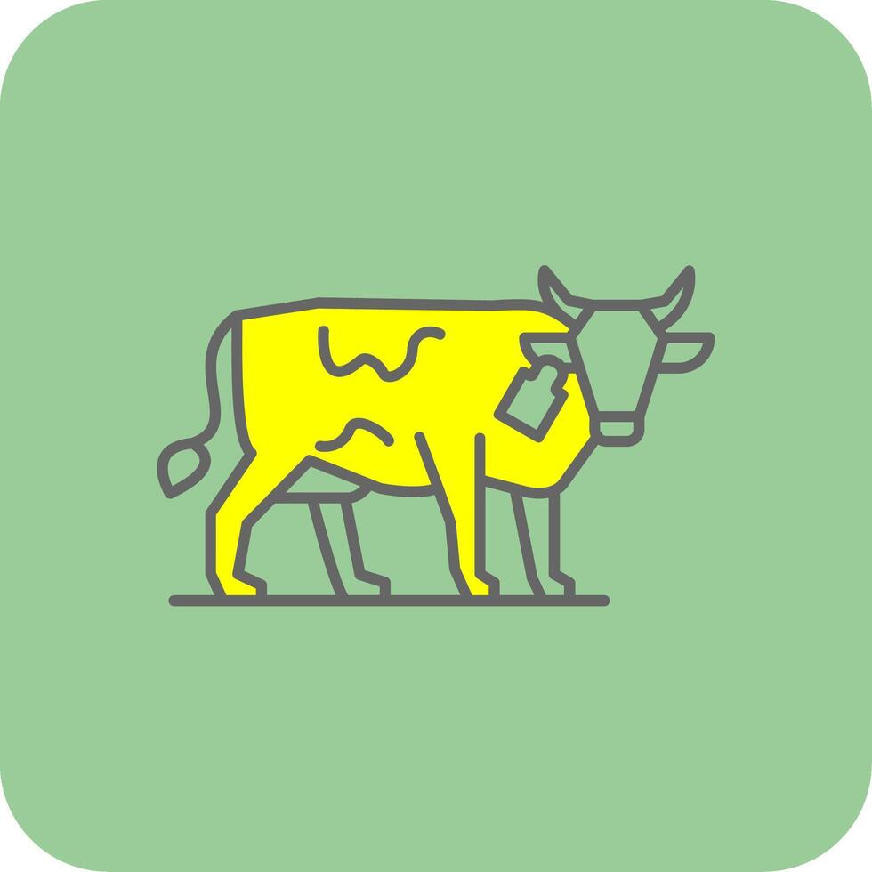 boskap jordbruk fylld gul ikon vektor