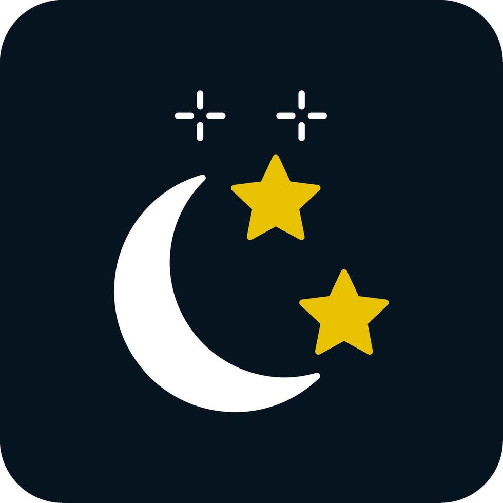måne och stjärna glyf två Färg ikon vektor