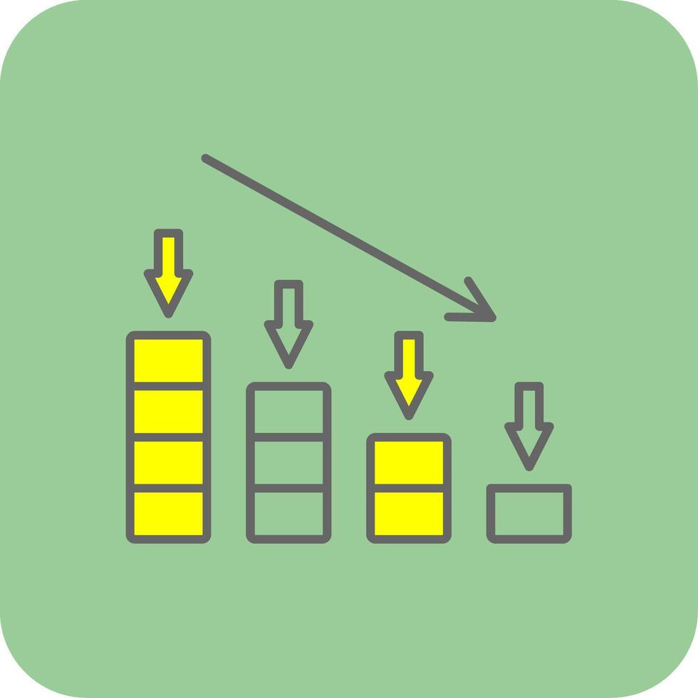 Absturz gefüllt Gelb Symbol vektor