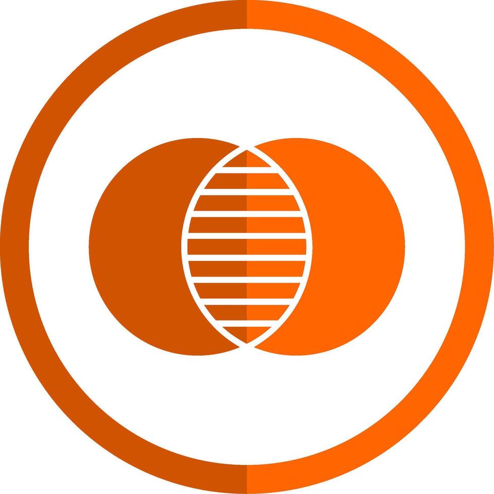överlappning glyf orange cirkel ikon vektor