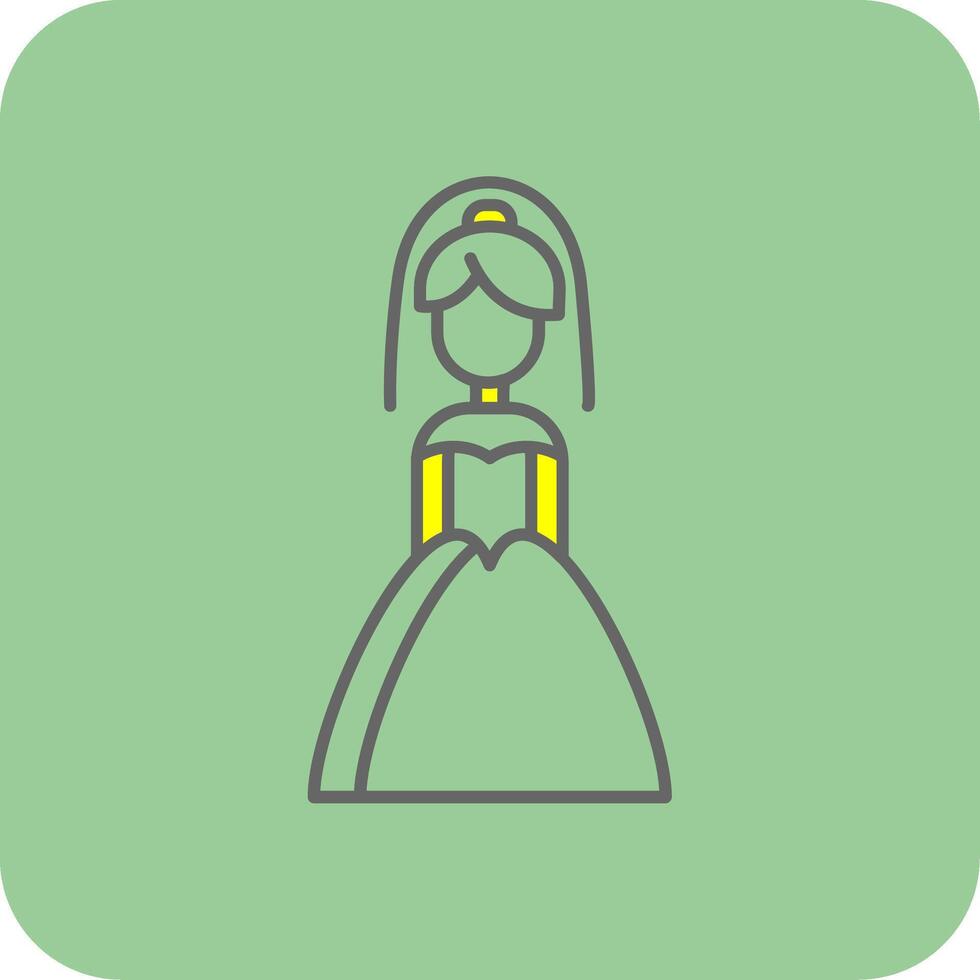 Braut gefüllt Gelb Symbol vektor
