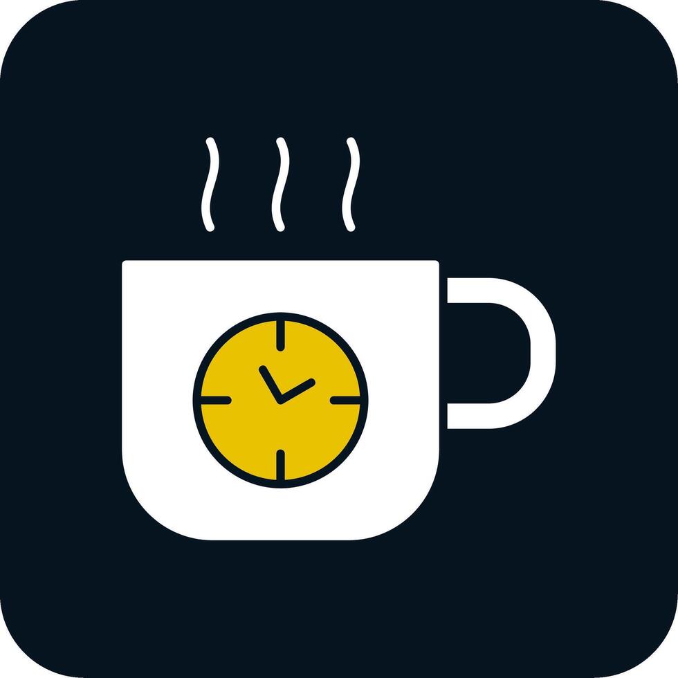 Kaffeezeit-Glyphe zweifarbiges Symbol vektor