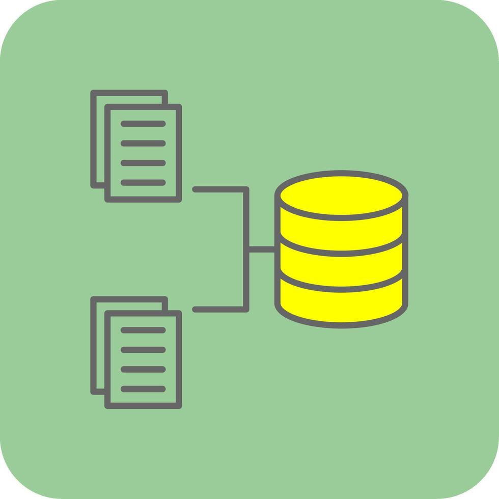 Daten Sammlung gefüllt Gelb Symbol vektor